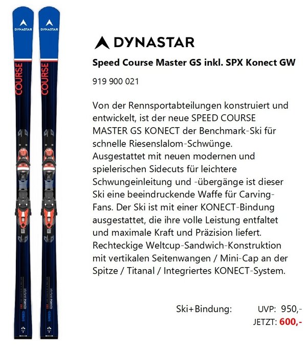 Dynastar Speed Course Master GS inkl. SPX Konect Bindung GW