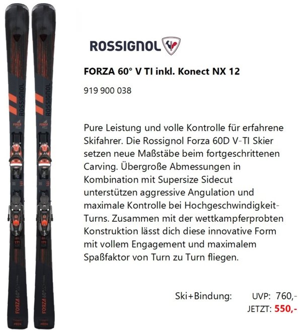 Rossignol Forza 60 V TI Konect NX 12