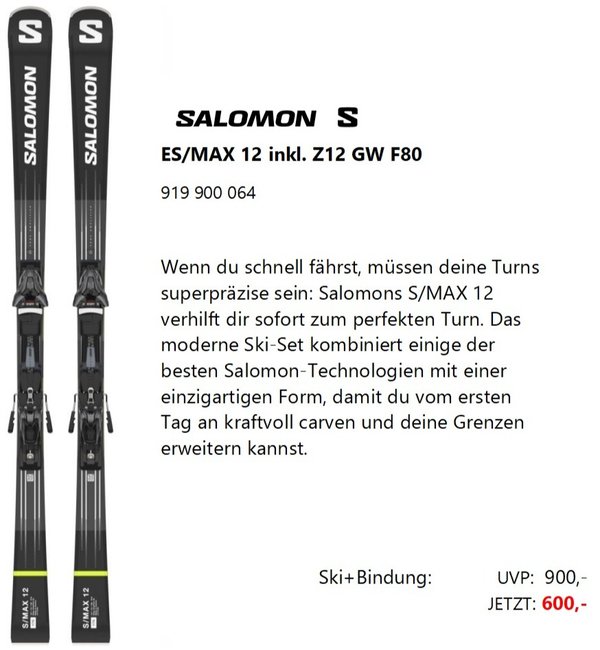 Salomon ES/Max 12 Z12 GW F80 Bindung