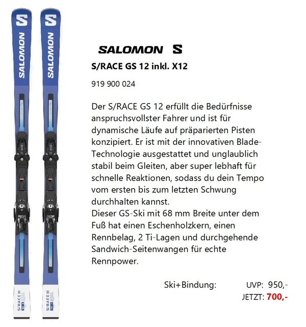 Salomon S/Race GS 12 X12