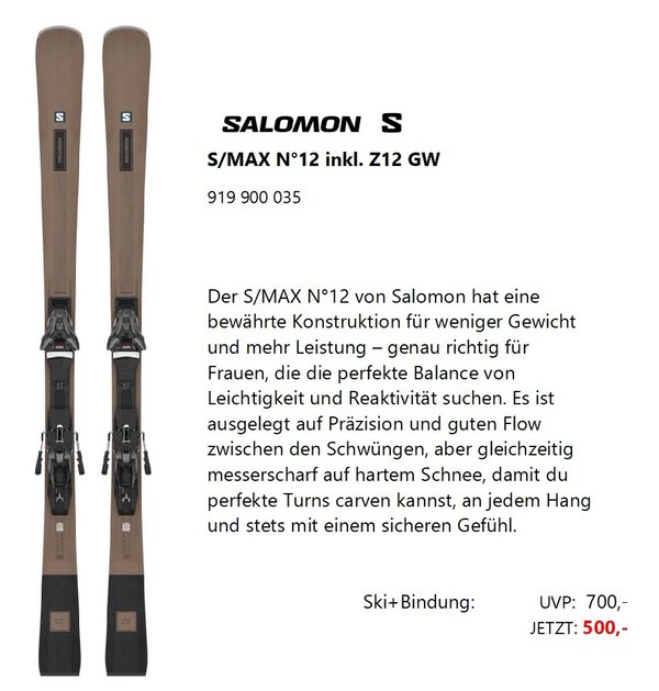 Salomon S/Max n°12 Z12 GW Bindung