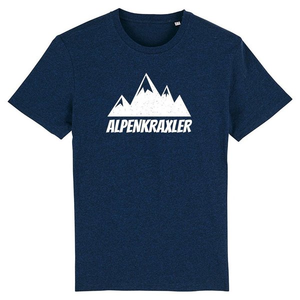 Datschi Trachten   Herren T-Shirt  "Alpenkraxler",  heather blue-white