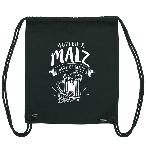 DATSCHI TRACHTEN Gym Bag "Hopfen & Malz", black