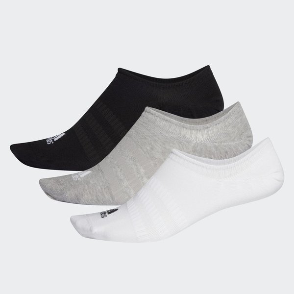 ADIDAS No Show Socken 3er Pack, black/grey/white