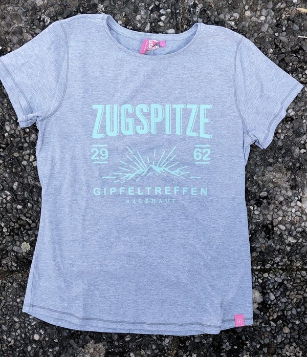 SALZHAUT Damen T-Shirt "Zugspitze-Gipfeltreffen"  grey melange/yucca