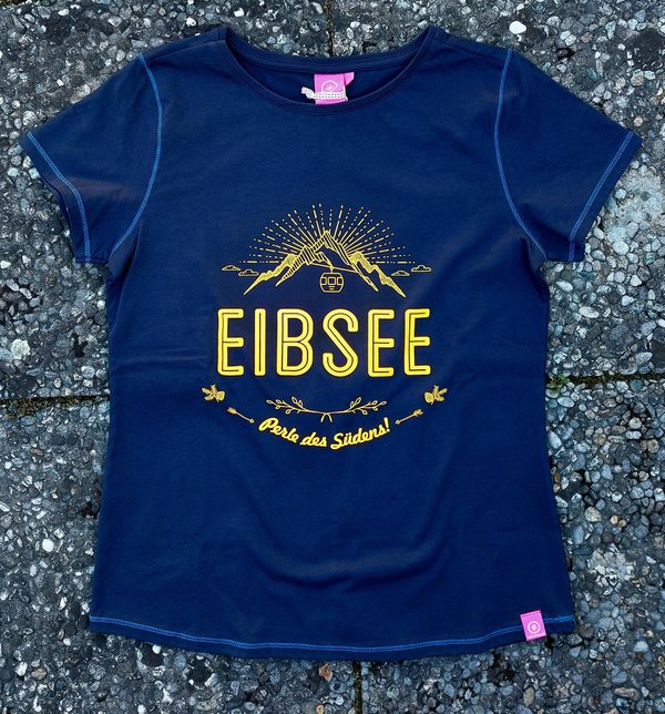 SALZHAUT Damen T-Shirt "Eibsee" navy/neonorange