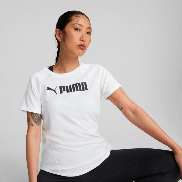 PUMA Fit Logo Tee Damen Shirt, white