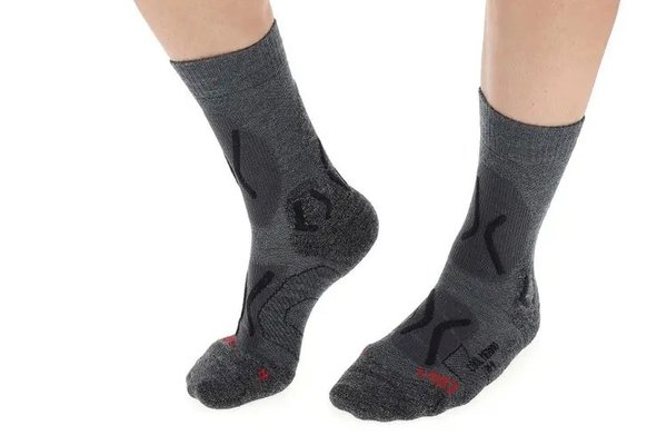 UYN Herren Cool Merino Trekking Socken, grey/black