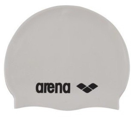 ARENA Classic Silicone Bademütze, white/black