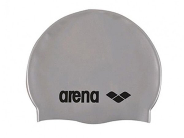 ARENA Classic Silicone Bademütze, silver/black