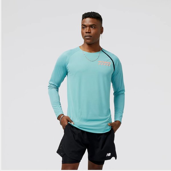 NEW BALANCE Accelerate Pacer Herren Long Sleeve, faded teal