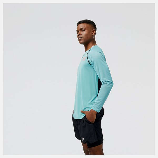 NEW BALANCE Accelerate Pacer Herren Long Sleeve, faded teal