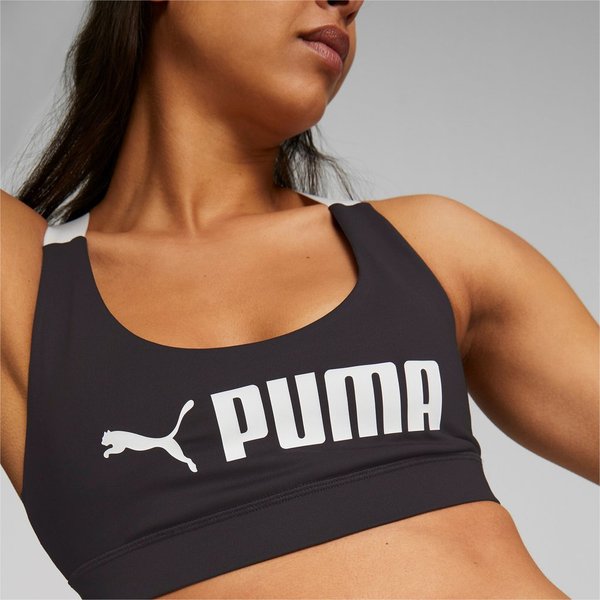 PUMA Fit Mid Impact Trainings-BH Damen, black