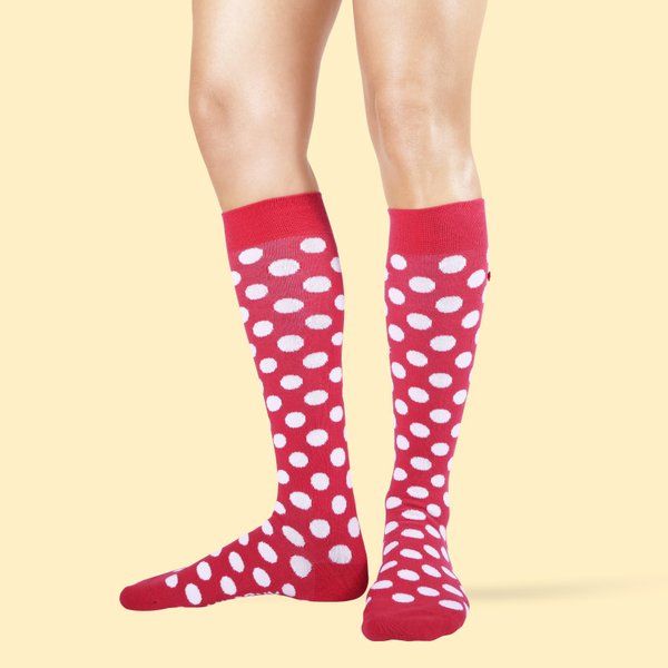 UNABUX Kneesocks - Red Streched Drops