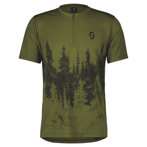 SCOTT Trail Flow Zip Shirt Herren, fir green/black