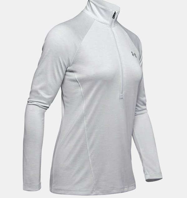 UNDER ARMOUR Damen Tech™ Twist ½ Zip Shirt, halo gray