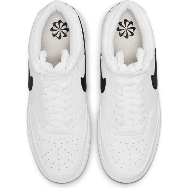 NIKE Court Vision Mid Herren Sneaker, white/black