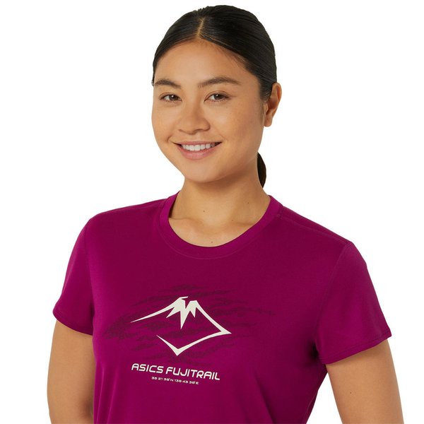 ASICS Fujitrail Logo Damen Shirt, blackberry