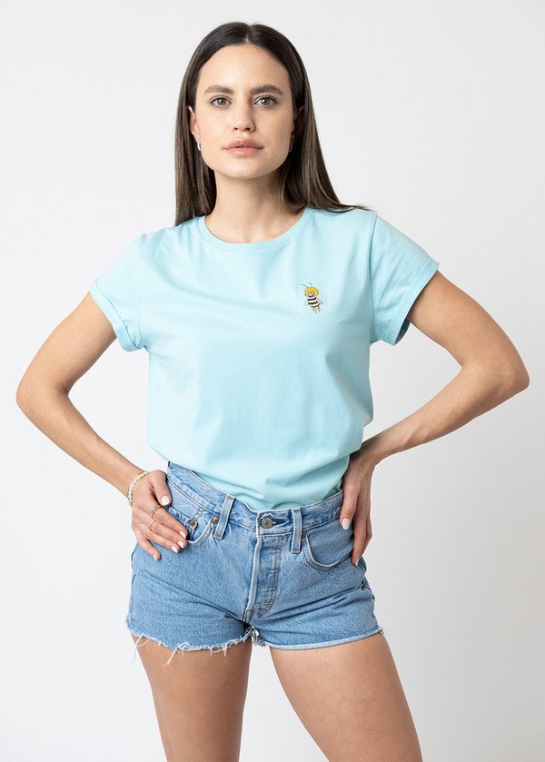 BAVARIAN CAPS Damen Shirt "Biene Maja" - hellblau